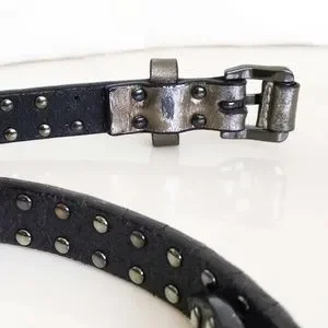 BURBERRY Metallic Studded Skinny Leather Belt Burberry | Accessories | Burberry Metallic Studded Skinny  main image 2